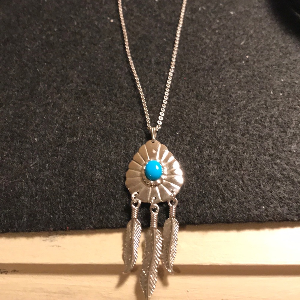Silver color indian like charm necklace